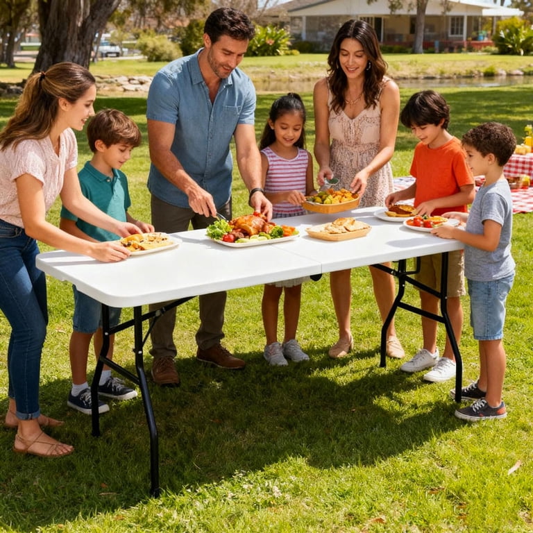 NiamVelo, Folding Table, 70.9√ó29.1√ó29.1 inch, White - Walmart.com