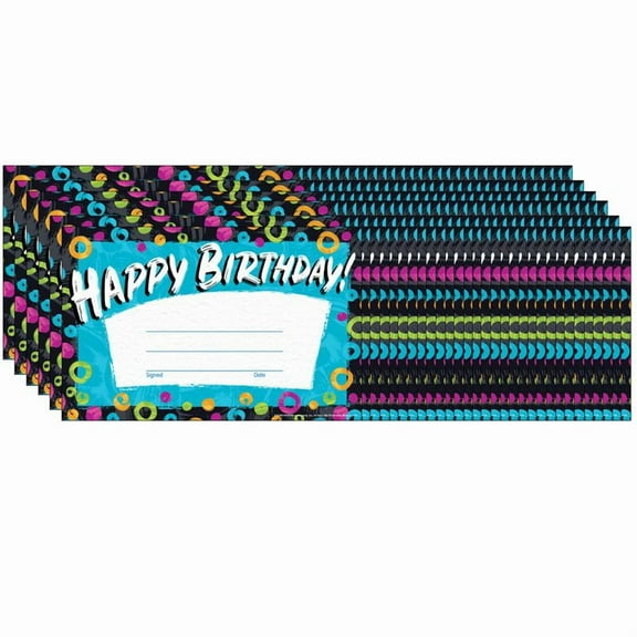 TREND Color Harmony Birthday Recognition Awards, 30 Per Pack, 6 Packs