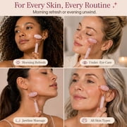 Beauty by Earth Rose Quartz Facial Roller - Best Face Roller and Skincare Tool for Facial Massage, Quality Pink Stone Face and Neck Roller, in Magnetic Gift Box (1 pack)
