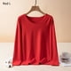 thumbnail image 2 of Minnieouse Ropa interior de fondo para mujer, lencería gruesa cálida para niñas, Tops de capa Base de cuello de manga larga de Color Ropa interior Rojo L, 2 of 6