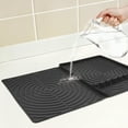 thumbnail image 3 of Unique Bargains Dish Drying Mat Fits Under Dish Rack for Kitchen Counter Black, 3 of 6