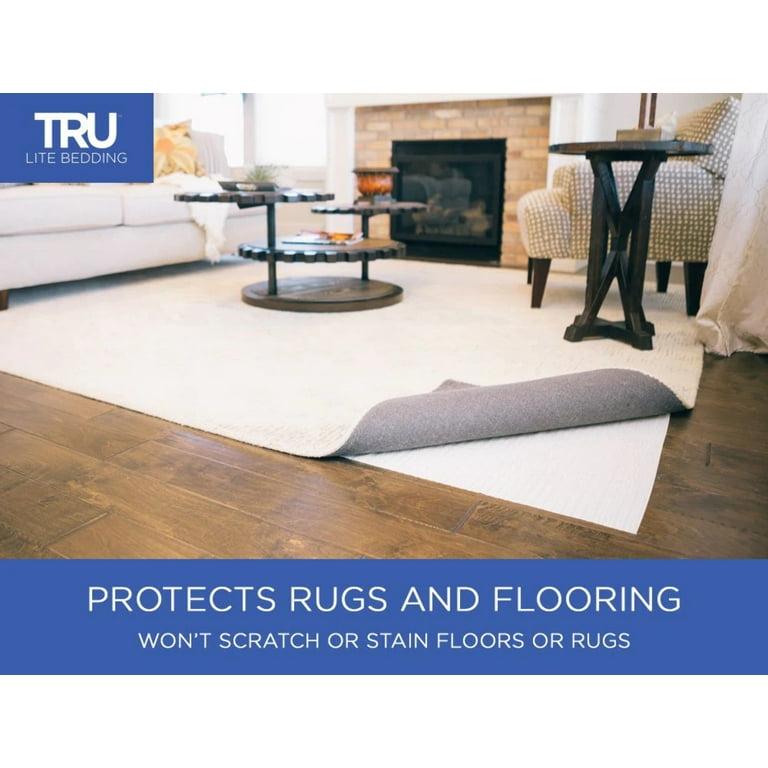  TRU Lite Extra Strong Non Slip Rug Pad - Non Slip Furniture Pad  - Indoor Carpet Pad for Hardwood Floors - Anti Skid Mat - Anchors Rugs to  Floors - Trim