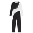 thumbnail image 4 of TiaoBug Women Shiny Rhinestone Gymnastics Leotard Bodysuit Full Length Figure Skating Jumpsuit White M, 4 of 6