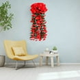 thumbnail image 5 of Flores artificiales colgantes, 2,7 pies de rosa para decoración del hogar, habitación, jardín, boda, interior y exterior (rojo), 5 of 5