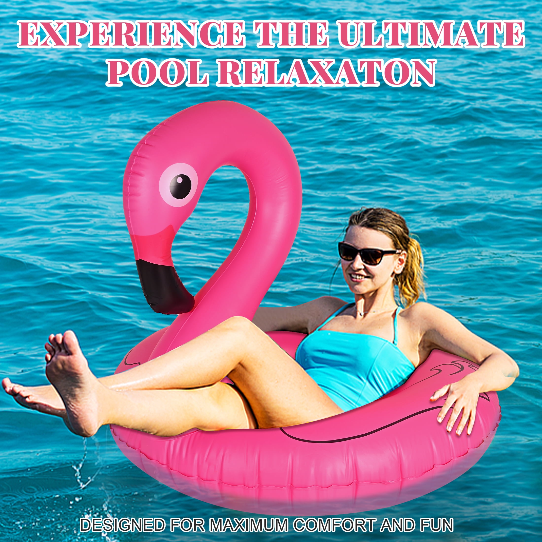 TRANSLINK Flamingo Pool Floats Inflatable Summer Pool Toys Beach Lake Vacation Floating Loungers for Adults
