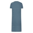thumbnail image 4 of Puntoco Women Zipper Robe 3/4 Sleeves Loungewear Dress Full Length Sleepwear Pockets Housecoat heart symbol Nightgown Long Bathrobe Navy-B XXL, 4 of 7