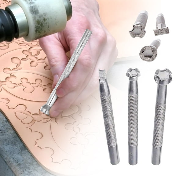 Leather Stamp Tool, Professional Steel Craft Tool for Leatherworking, Embossing, Carving & Stamping Leather Projects, Belts Wallets & DIY Projects
