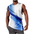 thumbnail image 2 of Men's Cotton Tank Top Casual Workout Sleeveless Shirts Soft Gym Muscle Bodybuilding Tee Blue S, 2 of 5