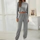 thumbnail image 2 of Conjunto de tops deportivos de manga larga para mujer, cintura elástica, pantalones largos, conjuntos de pijamas Wmkox8yi  bvn2000, 2 of 9