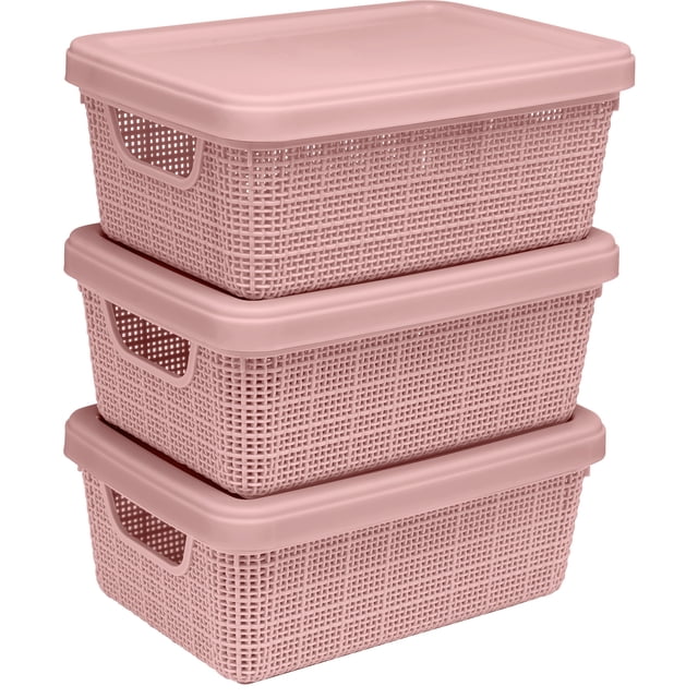 Juego de 3 Cajas Organizadoras Plásticas con Tapa Hermetica de 15 Litros Jaguar Plásticos Organización del Hogar
