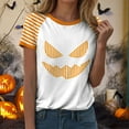 thumbnail image 6 of YDFCWXW Shirts for Women Halloween Pumpkin Graphic Tees Funny Short Sleeve Shirt Casual Autumn Tops Clear, M, 6 of 7