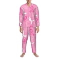thumbnail image 3 of Balery Breast Cancer Awareness (3) Pattern Pajama Sets for Men Long Sleeve 2 Piece Sleepwear Loungewear Sets Soft PJ's with Pockets Long Sleeve Comfy Pj Sets-X-Large, 3 of 7