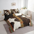thumbnail image 3 of jejeloiu Southwestern Aztec Geometric 7-Piece Twin Bedding Sets,Brown Cattle Hide Bedding Comforter Set For Kids Reversible, 3 of 8