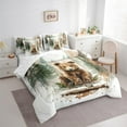 thumbnail image 3 of Manfei Cartoon Bear Bedding Comforter Set 7 Pieces for Girls, Watercolor Jungle Wildlife Queen Bedding Sets, Green Pine Tree Queen Sheet Sets, Super Cozy Room Decor, 3 of 8