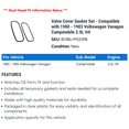 thumbnail image 2 of Valve Cover Gasket Set - Compatible with 1980 - 1983 Volkswagen Vanagon Campmobile 2.0L H4 1981 1982, 2 of 2