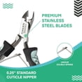 thumbnail image 6 of Cuticle Trimmer with Non-Slip Grip Handle Professional Stainless Steel Cuticle Cutter Sharp Blades Double Spring Cuticle Nippers for Nail Care Pedicure Manicure Nail Tools (Green-Black), 6 of 8