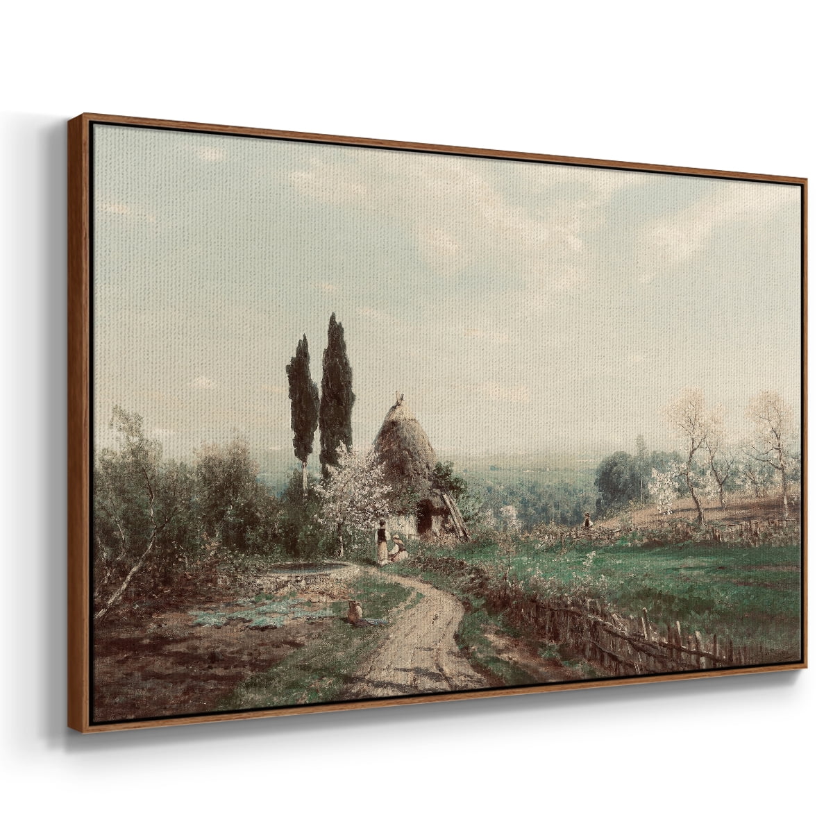 Vintage Landscape-CD By Wexford Home Framed in Walnut Wood Gallery Wrapped Canvas 17 in. x 25 in.