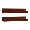 thumbnail image 2 of Kate and Laurel Levie Wood Picture Ledge Wall Shelf Set, Walnut Brown 2 Piece - 24", 2 of 6