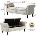 thumbnail image 3 of Sumdeal 63'' Storage Ottoman Bench for Bedroom Living Room ,Beige, Velvet, 3 of 11