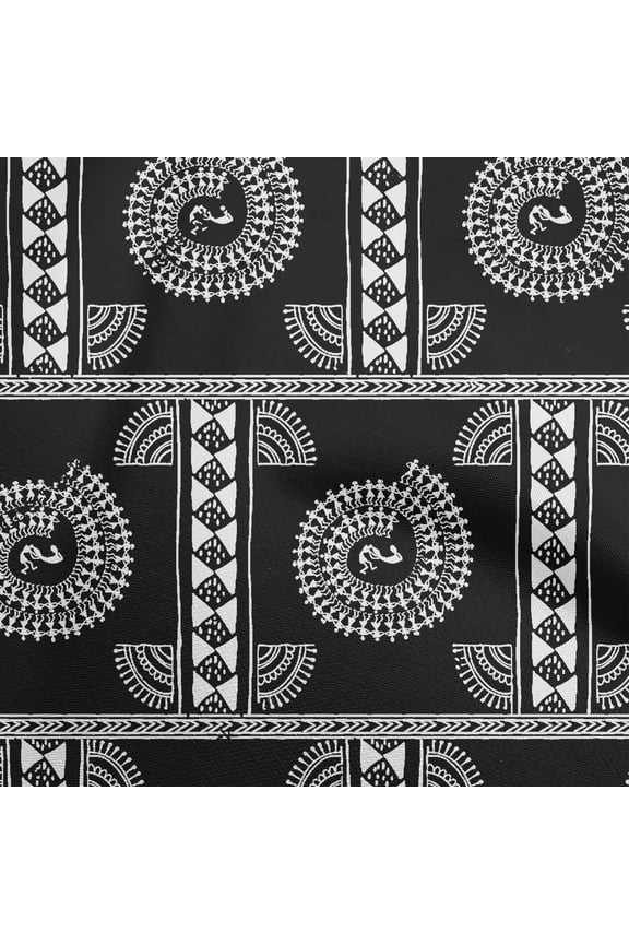 ViscoseChiffonBlackFabricAsianFloralBlockDiyClothingQuiltingFabricPrintFabricByYard42InchWide
