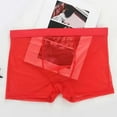 thumbnail image 4 of Men Boxer Underwear Summer Ultra Thin Perspective Mesh Yarn Shorts Briefs Mid-rise U-Convex Panties, 4 of 7