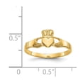 thumbnail image 3 of 14K Yellow Gold Ring Band Themed Polished Ladies Claddagh, Size 8, 3 of 5