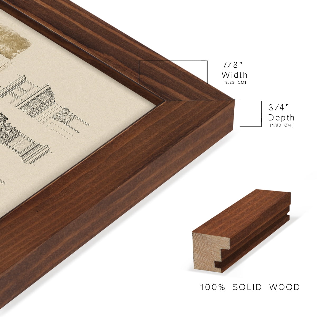 Estate & Plan IV -Framed Print w/glass-Chestnut