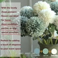 thumbnail image 4 of Artificial Flower 8pcs 22'' Long Stem Silk Pompon Flower Pom-Poms Hydrange Dahlia Daisy Dandelion for Wedding Bridal Bouquet Bridesmaid Home Décor Baby Shower Centerpiece(Color Mix-2), 4 of 5