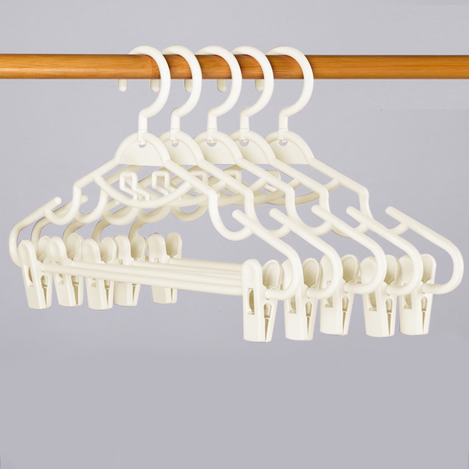 witspace 5 Pcs Household Clothes Hanger with Clip Hanging Skirt Clip Hanging Clothes Hanger Clothes Support Clothes Rack Heavy Duty Hanger Perfect for Cloth, Underwear, Pants, Shirts and Sweaters