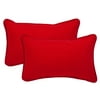 Outdoor/Indoor Pompeii Red Rectangular Throw Pillow (Set of 2)