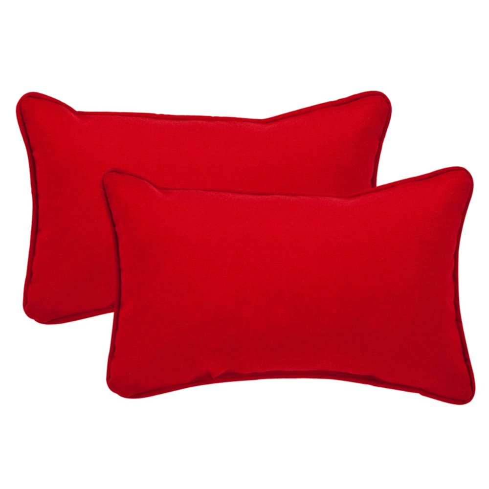 Pillow Perfect Outdoor/ Indoor Pompeii Red Rectangle Throw Pillow (Set