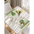 thumbnail image 5 of St. Patrick's Day Placemats Set of 4, Farmhouse Green Lucky Clovers Coin Placemats for Dining Table, Place Mats for Kitchen Tabletop, Waterproof Wipeable Dining Table Mats Set, 5 of 9