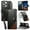 Black, variant on For IPhone 17 Pro Max Wallet For Women Men,Patchwork Style Durable PU Leather Magnetic Flip Lanyard Strap Wristlet Zipper Card Holder Wallet Phone Case