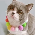 thumbnail image 3 of Flmtop Chat Coloré Peluche Boules Collier Chien Cou Anneau Sangle Animaux Accessoires de Photographie Rose, 3 of 8