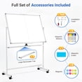 thumbnail image 6 of DOLLAR BOSS Rolling White Board Dry Erase Board Rolling 48"x36" Double Sided Large Standing Whiteboard Easel with Wheels Mobile White Board with Stand for Office, Classroom & Home, White, 6 of 9