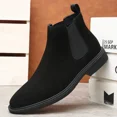 thumbnail image 5 of Men’s Black Chelsea Boots-Slip-On Comfy Mens Casual Suede Ankle Boots, 5 of 8