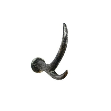 

Rustic Silver Cast Iron Antler Hook 5