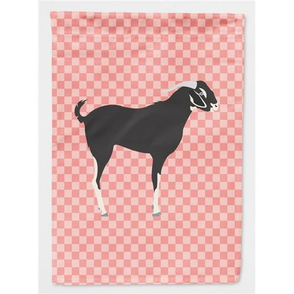 Black Bengal Goat Pink Check Flag Garden Size