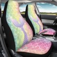 thumbnail image 4 of XYZCANDO Mermaid Pattern Auto Seat Covers Comfortable Plum Blossom Buckle Design Car Seat Covers Interior Auto Interior, Decor Accessory Easy Install Van Vehicle, 4 of 10