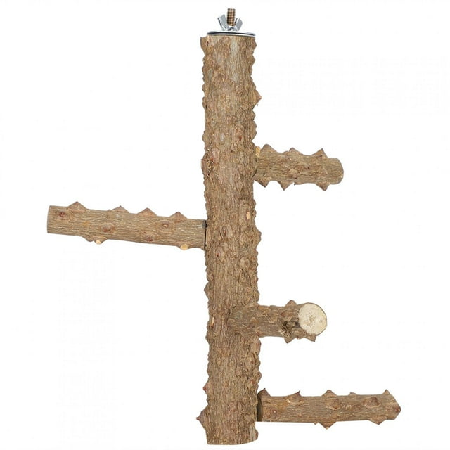 Rotación de loros, escaleras de madera Natural, varilla de pie con piel, perchas de entrenamiento para pájaros y mascotas