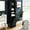 Black, variant on Bathroom Highboard Storage | 4 Tiers of Shelving and Laundry Basket | Sturdy MDF Construction | Resolves Storage Issues
