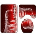 thumbnail image 2 of 4 Sets Santa Claus Christmas Snowman Shower Curtain Set Bath Mats Rugs For Bathroom Decor, 2 of 10
