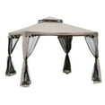 thumbnail image 2 of Outsunny 9.6' x 9.6' Patio Gazebo, Outdoor Canopy Shelter, Taupe, 2 of 9