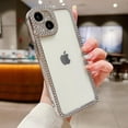 thumbnail image 3 of Clear Glitter for iPhone 15 Plus Case, Luxury Bling Sparkly Diamond Rhinestones Cute Case for Women Girls, Soft Silicone Plating Bumper Transparent Slim Cover for iPhone 15 Plus 6.7" (Pink), 3 of 4