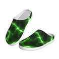 thumbnail image 2 of Goofa Green Lightning Print Womens Mens Cotton Lightweight House Slippers , Washable Home Slippers,Indoor Comfy Bedroom Cozy Slippers-39/40, 2 of 7