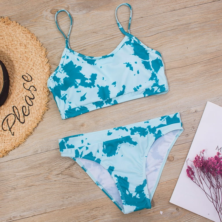 QIPOPIQ Clearance Girls Swimsuits Summer Toddler Kids Sling Butterfly  Tie-Dye Print Beach Cute Bikini Suit
