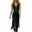a-2Black2, variant on Womens Solid Color U Neck Sleeveless Midi Dress With Front Zipper Fringe Hem Bodycon Fit For Festival Casual Summer Outings Leisure Dress