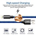 thumbnail image 3 of UTAH-CUGUNU iPhone Charger, 5 Pack 3/3/6/6/10FT Apple MFi Certified USB Lightning Cable Nylon Braided Fast Charging Cord Compatible for iPhone 14/13/12/11/X/Max/8/7/6/5/SE/Plus/iPad - Black Blue, 3 of 4
