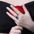 thumbnail image 6 of Oval Cut Lab-Created Blue Sapphire and Pink Topaz, Pink Sapphire, Moissanite Engagement Wedding Ring in 925 Sterling Silver for Her – Elegant and Vibrant Jewelry, 6 of 6