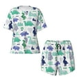 thumbnail image 5 of "Wukai Dinosaur Women's Pajama Set - Short-Sleeve Top and Shorts with Elastic Waistband and Pockets for Loungewear, Yoga, and Casual Wear-Medium, 5 of 8